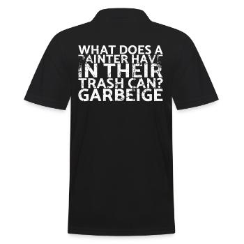 What does a painter have in his trash can? To - Men's Polo Shirt - black - Back - Kai (181cm)