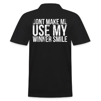 Don't let me use my winning smile design - Men's Polo Shirt - black - Back - Kai (181cm)