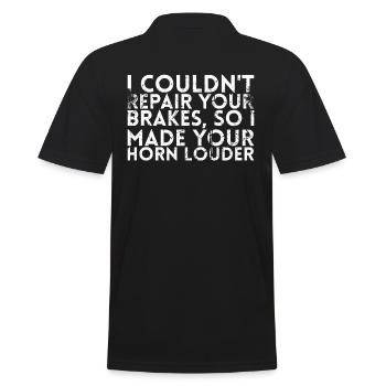Ich Konnte Deine Bremsen Nicht Reparieren, Also - Männer Poloshirt - Schwarz - Hinten - Kai (181cm)
