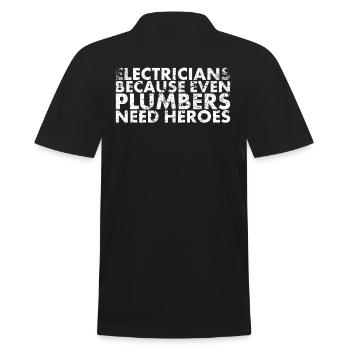 Elektriker Denn Auch Für Lineman U - Männer Poloshirt - Schwarz - Hinten - Kai (181cm)