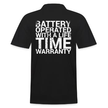 Battery powered with lifetime warranty for - Men's Polo Shirt - black - Back - Kai (181cm)