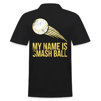 My name is Smash Ball Design for tennis fans - Men's Polo Shirt - black - Back - Kai (181cm)