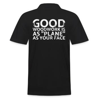 Good woodwork is as flat as your face - Men's Polo Shirt - black - Back - Kai (181cm)