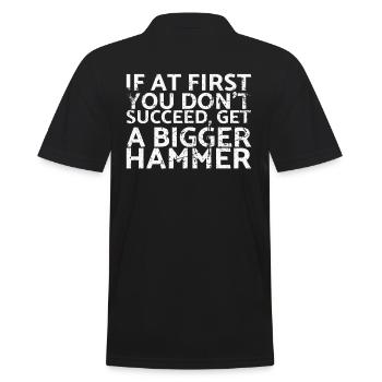 Wenn Sie Zunächst Keinen Erfolg Haben, Holen Sie - Männer Poloshirt - Schwarz - Hinten - Kai (181cm)