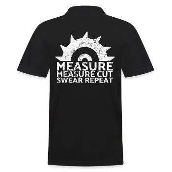 Mesure Mesure Coupe Jurer Répéter pour les charpentiers - Polo Homme - noir - Dos - Kai (181cm)