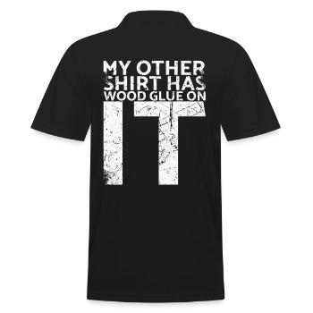 On my other shirt is wood glue for - Men's Polo Shirt - black - Back - Kai (181cm)