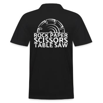 Rock Paper Scissors Tischkreissäge Für Tischler - Männer Poloshirt - Schwarz - Hinten - Kai (181cm)