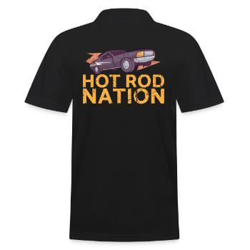 Hot Rod Nation Design Für Oldtimer-fans - Männer Poloshirt - Schwarz - Hinten - Kai (181cm)
