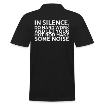 In Stille Hart Arbeiten Und Sich Für Klassik - Männer Poloshirt - Schwarz - Hinten - Kai (181cm)
