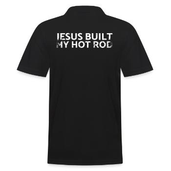 Jesus Baute Mein Hot Rod-design Für Oldtimer-fans - Männer Poloshirt - Schwarz - Hinten - Kai (181cm)