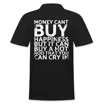 Geld Kann Glück Nicht Kaufen, Aber Es Kann Kaufen - Männer Poloshirt - Schwarz - Hinten - Kai (181cm)