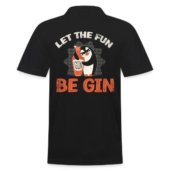 Let the Fun Be Gin - Men's Polo Shirt - black - Back - Kai (181cm)