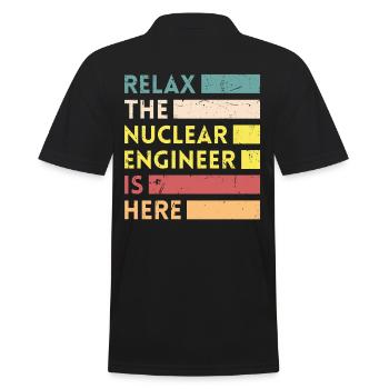 Relax, who is a nuclear engineer - Men's Polo Shirt - black - Back - Kai (181cm)