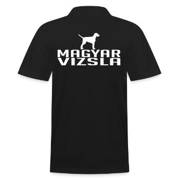 MAGYAR VIZSLA Drahthaar Hunderasse Jäger Wilsigns - Männer Poloshirt - Schwarz - Hinten - Kai (181cm)