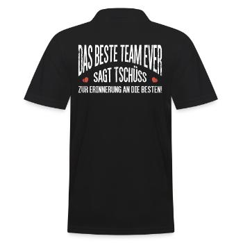 Tschüss vom Team, Abschied - Männer Poloshirt - Schwarz - Hinten - Kai (181cm)