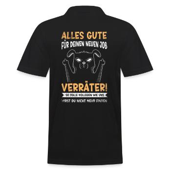 Alles gute im neuen Job du Verräter, Abschied - Männer Poloshirt - Schwarz - Hinten - Kai (181cm)
