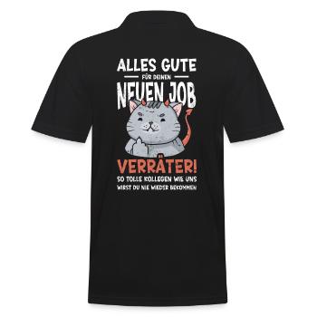 Alles gute im neuen Job du Verräter, Abschied - Männer Poloshirt - Schwarz - Hinten - Kai (181cm)