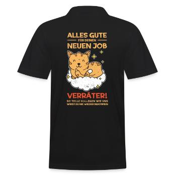 Alles gute im neuen Job du Verräter, Abschied - Männer Poloshirt - Schwarz - Hinten - Kai (181cm)