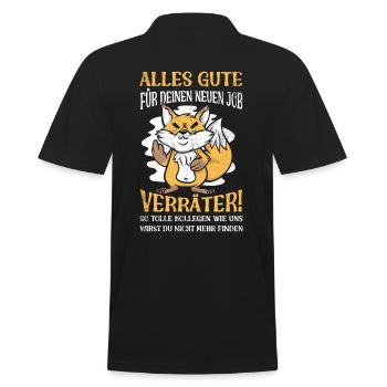 Alles gute im neuen Job du Verräter, Abschied - Männer Poloshirt - Schwarz - Hinten - Kai (181cm)