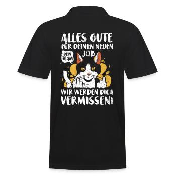 Alles gute im neuen Job, dein Team wird dich - Männer Poloshirt - Schwarz - Hinten - Kai (181cm)