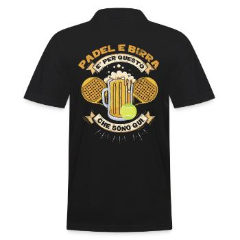 Padel Und Bier, Paddel - Männer Poloshirt - Schwarz - Hinten - Kai (181cm)