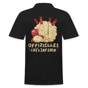 Offizielles Schlafshirt mit Schaf - Männer Poloshirt - Schwarz - Hinten - Kai (181cm)
