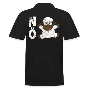 Statement Nö keine Lust Kein Bock - Männer Poloshirt - Schwarz - Hinten - Kai (181cm)