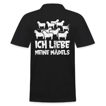 Ich mag einfach Schafe, Okay? Schaf - Männer Poloshirt - Schwarz - Hinten - Kai (181cm)