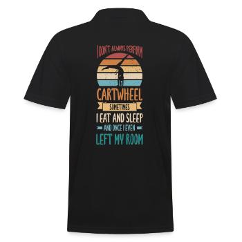 Ich Mache Nicht Immer Cartwheel, Manchmal Esse Ich - Männer Poloshirt - Schwarz - Hinten - Kai (181cm)