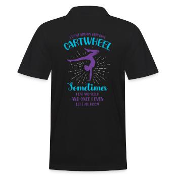 Ich Mache Nicht Immer Cartwheel, Manchmal Esse Ich - Männer Poloshirt - Schwarz - Hinten - Kai (181cm)