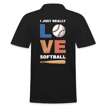 Ich Liebe Softball-design Für Baseball - Männer Poloshirt - Schwarz - Hinten - Kai (181cm)
