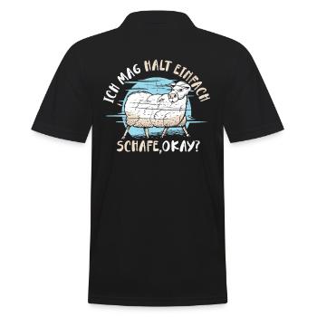 Ich mag einfach Schafe, Okay? Schaf - Männer Poloshirt - Schwarz - Hinten - Kai (181cm)