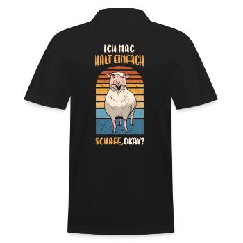 Ich mag einfach Schafe, Okay? Schaf - Männer Poloshirt - Schwarz - Hinten - Kai (181cm)