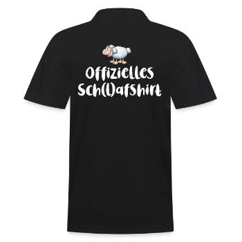 Offizielles Schlafshirt mit Schaf - Männer Poloshirt - Schwarz - Hinten - Kai (181cm)