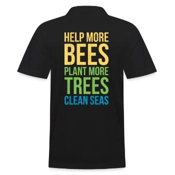 Aidez plus d’abeilles, plantez plus d’arbres, - Polo Homme - noir - Dos - Kai (181cm)