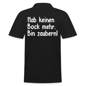 Lustiges Keinen Bock bin Zaubern Design, Bin - Männer Poloshirt - Schwarz - Hinten - Kai (181cm)