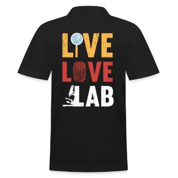 Live Love Lab, Enquêteur - Polo Homme - noir - Dos - Kai (181cm)