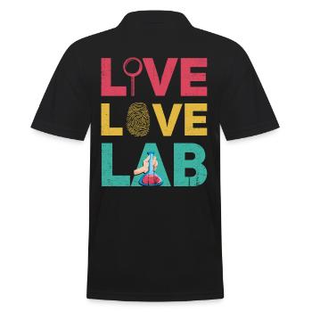 Live Love Lab, Enquêteur - Polo Homme - noir - Dos - Kai (181cm)