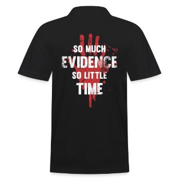 So much evidence, so little time - Men's Polo Shirt - black - Back - Kai (181cm)
