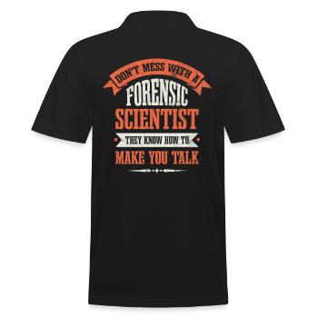 Don't mess with a forensic - Men's Polo Shirt - black - Back - Kai (181cm)