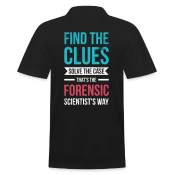 Find the clues, solve the case, investigator - Men's Polo Shirt - black - Back - Kai (181cm)