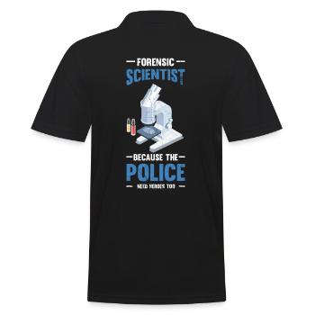 Forensiker Die Polizei Braucht Helden, - Männer Poloshirt - Schwarz - Hinten - Kai (181cm)