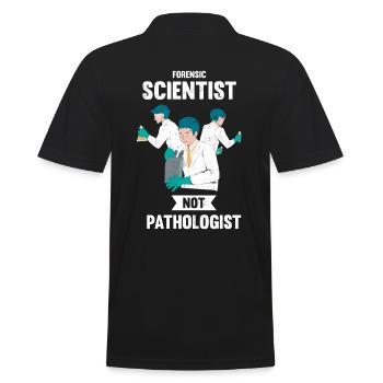 Forensiker Statt Pathologe, Ermittler - Männer Poloshirt - Schwarz - Hinten - Kai (181cm)
