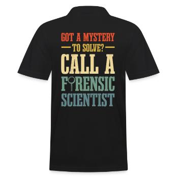 Do you have a puzzle to solve? Call a - Men's Polo Shirt - black - Back - Kai (181cm)
