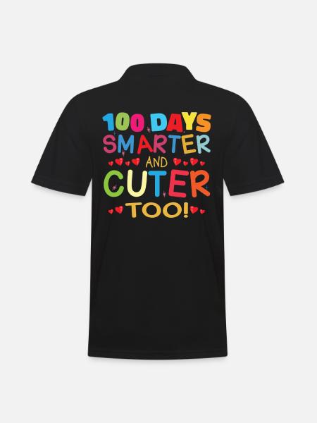 100 days smarter and cuter - Men's Polo Shirt - black