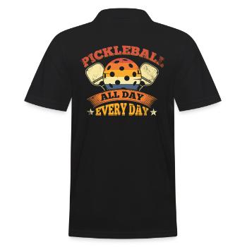 Das Leben Ist Erstaunlich, Pickleball Macht Es - Männer Poloshirt - Schwarz - Hinten - Kai (181cm)