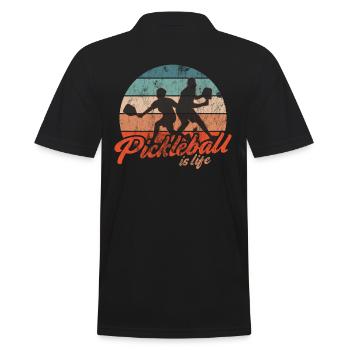 Das Leben Ist Erstaunlich, Pickleball Macht Es - Männer Poloshirt - Schwarz - Hinten - Kai (181cm)