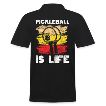 Das Leben Ist Erstaunlich, Pickleball Macht Es - Männer Poloshirt - Schwarz - Hinten - Kai (181cm)