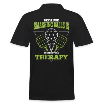 Life is amazing, Pickleball does it - Men's Polo Shirt - black - Back - Kai (181cm)