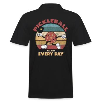 Das Leben Ist Erstaunlich, Pickleball Macht Es - Männer Poloshirt - Schwarz - Hinten - Kai (181cm)